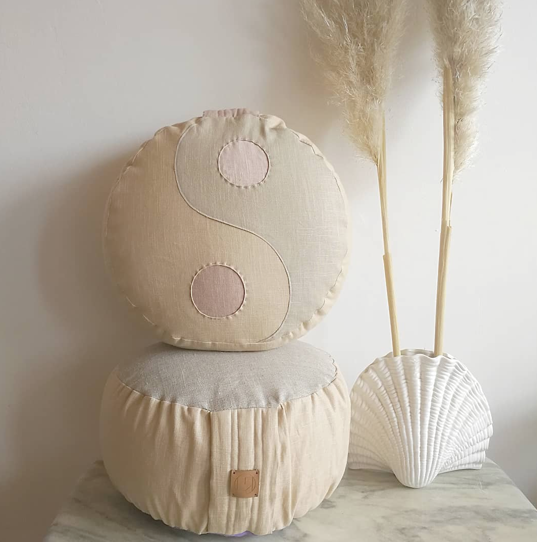 PRIVATE OM PILLOW YIN YANG NEW NEUTRALS